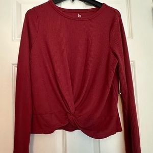 SO Woman’s Maroon Long Sleeve Knit Top size Medium
